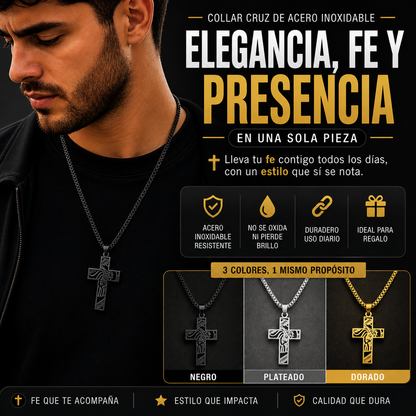 Collar Cruz de Acero Inoxidable: Estilo, Fe y Presencia en una sola pieza