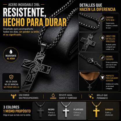 Collar Cruz de Acero Inoxidable: Estilo, Fe y Presencia en una sola pieza