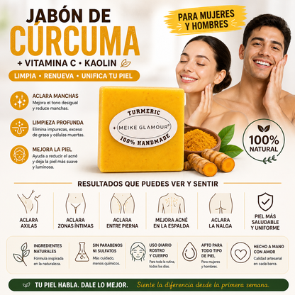 PACK X2 Jabón de Cúrcuma + Vitamina C – Aclara, Limpia y Renueva tu Piel Naturalmente