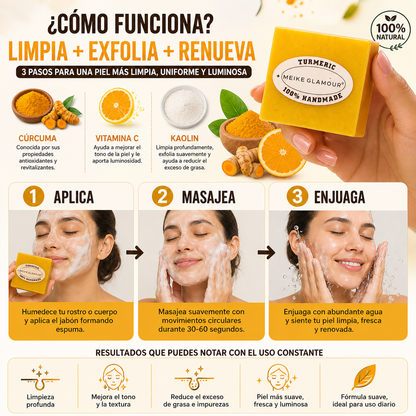 PACK X2 Jabón de Cúrcuma + Vitamina C – Aclara, Limpia y Renueva tu Piel Naturalmente