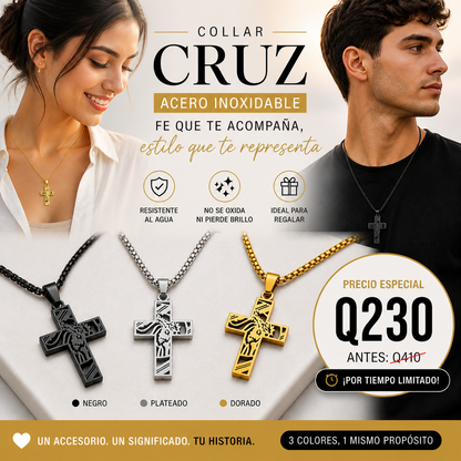 Collar Cruz de Acero Inoxidable: Estilo, Fe y Presencia en una sola pieza