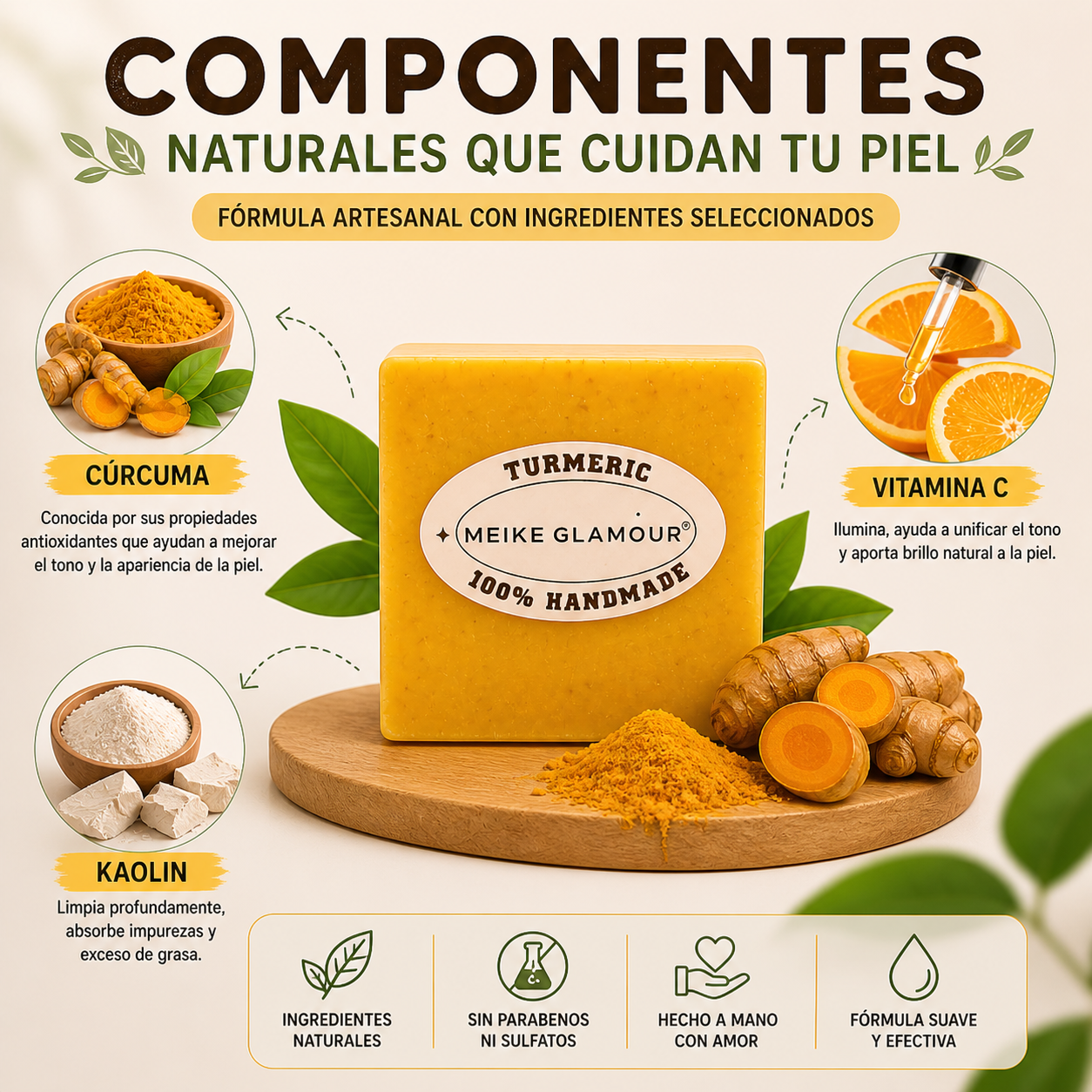 PACK X2 Jabón de Cúrcuma + Vitamina C – Aclara, Limpia y Renueva tu Piel Naturalmente