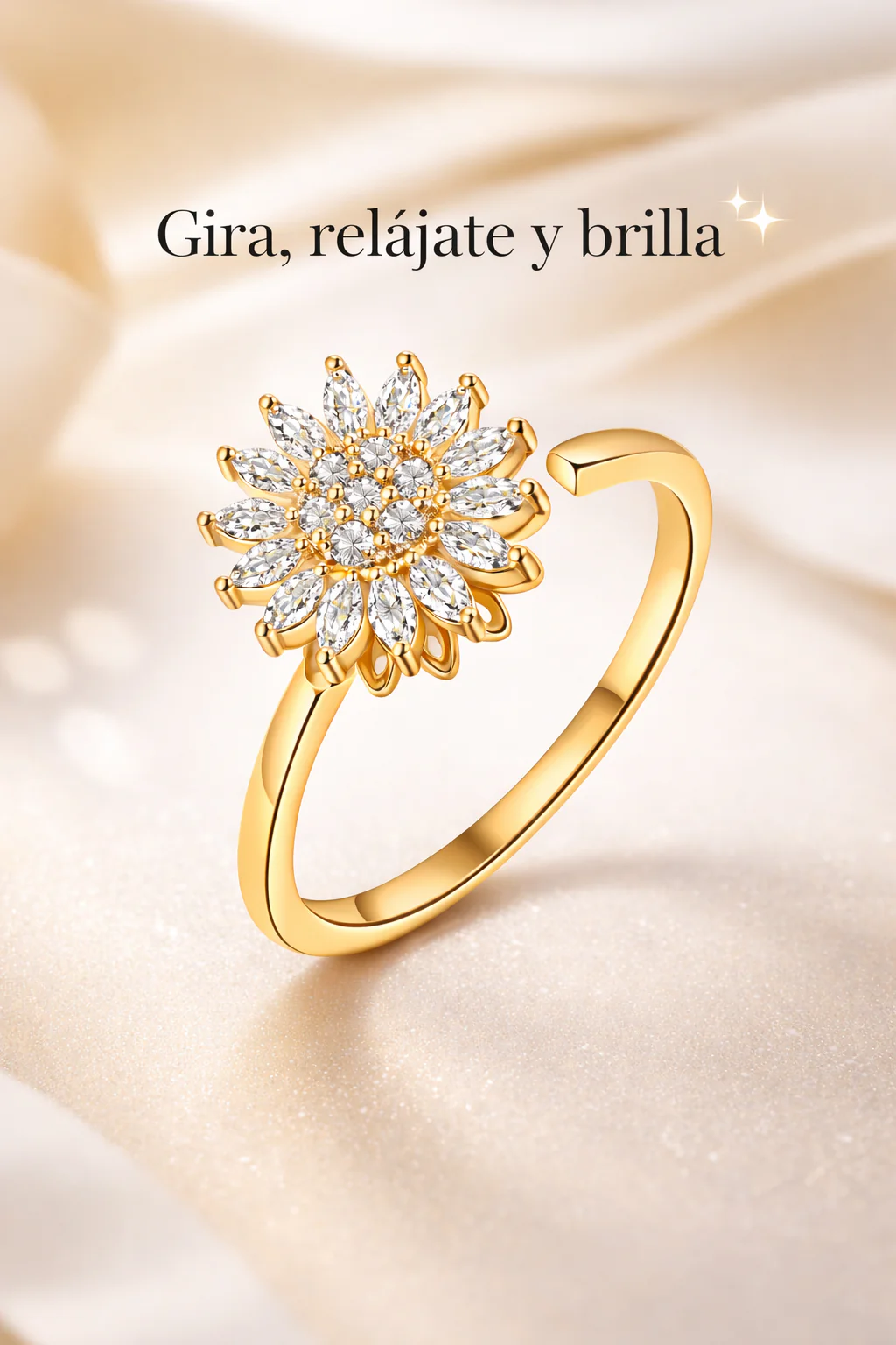 Anillo Calmante Antiestrés ✨ – Controla tu ansiedad mientras luces increíble